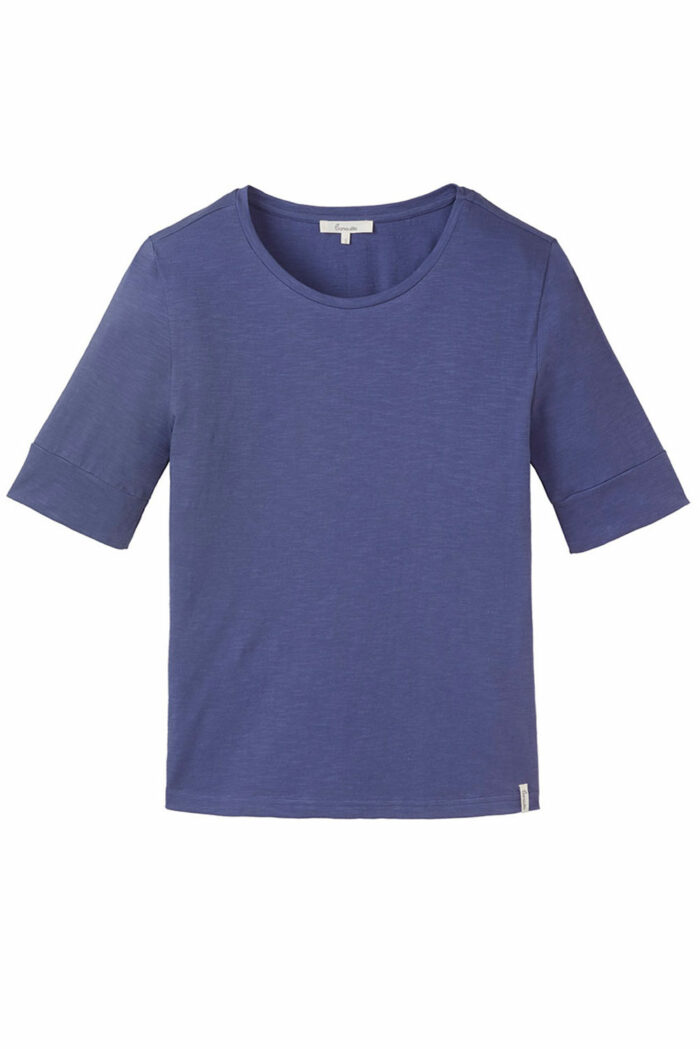 T-shirt biokatoen blauw-paars