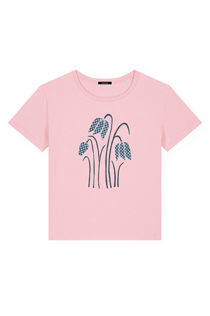 T-shirt kievitsbloemen roze