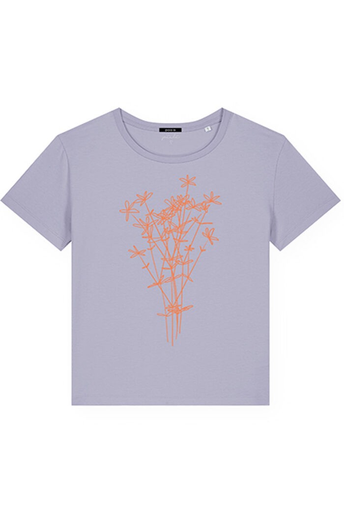 T-shirt bouquet katoen lila