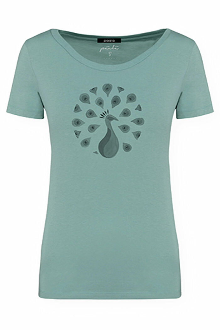 T-shirt pauw blauwgroen