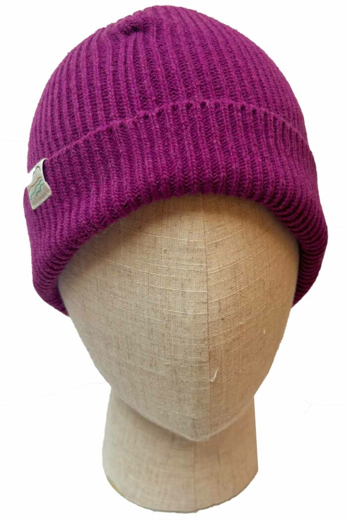 Beanie van gerecyclede wol roze