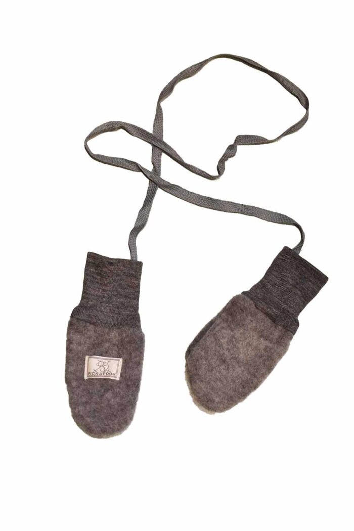 Kinderwanten merino wolfleece grijs