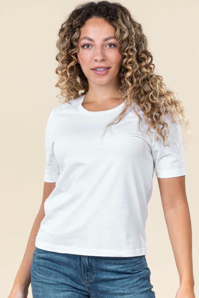 Basic dames t-shirt 100% biokatoen  wit - Afbeelding 2