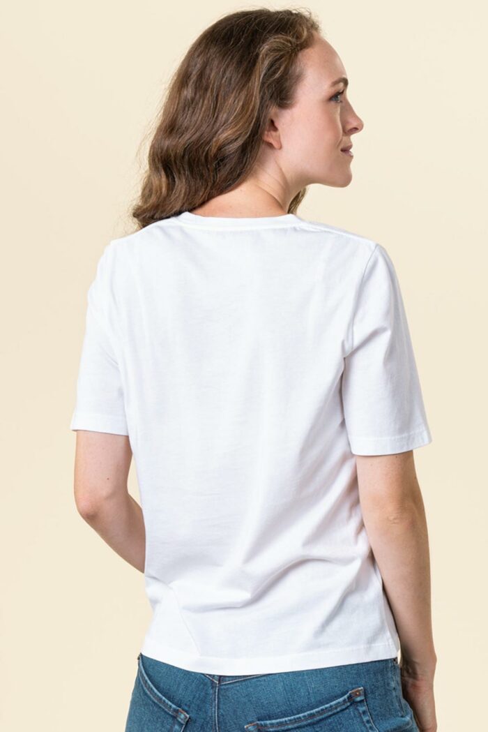 Basic dames t-shirt 100% biokatoen  wit - Afbeelding 3