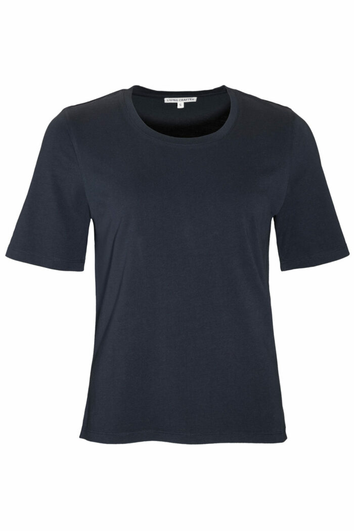 Basic dames t-shirt 100% biokatoen donkerblauw