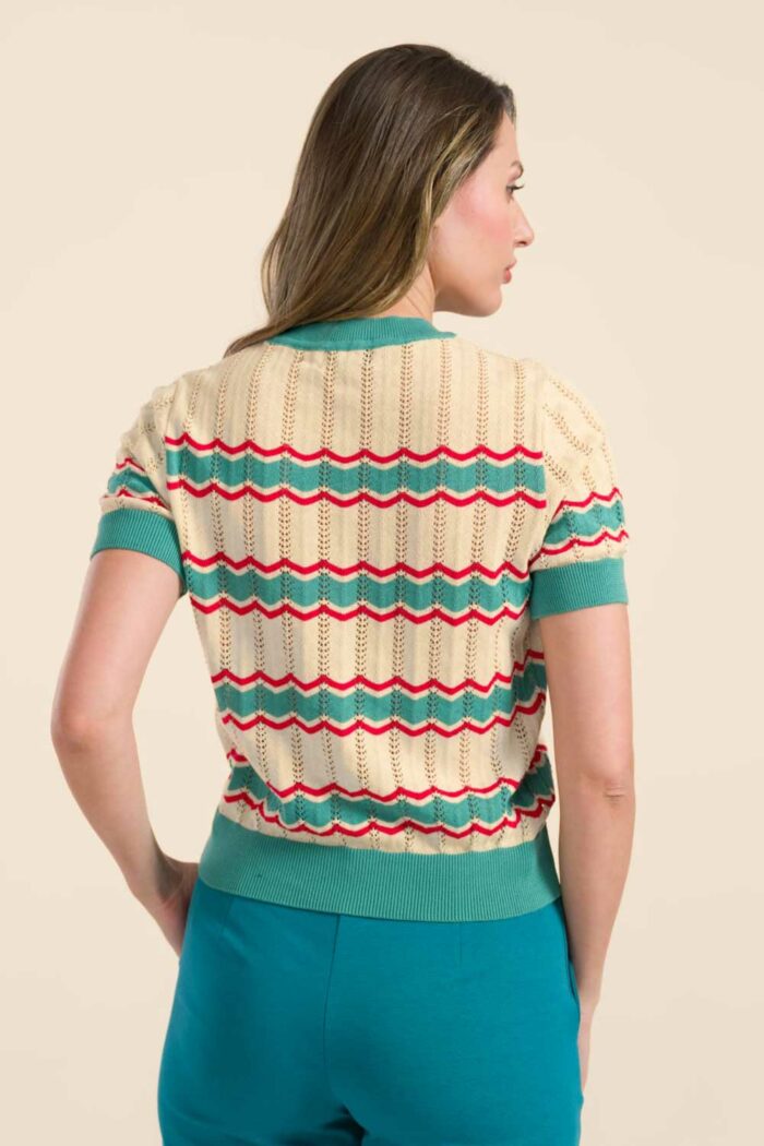 Retro truitje zigzag creme - Afbeelding 2