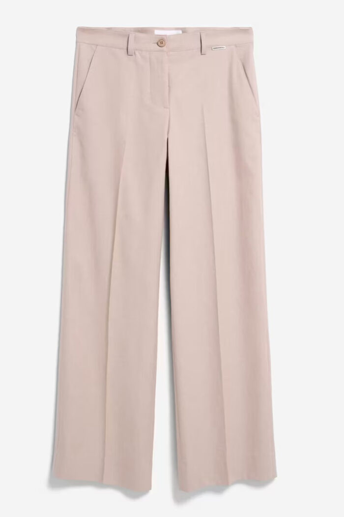 Pantalon visgraat biokatoen beige