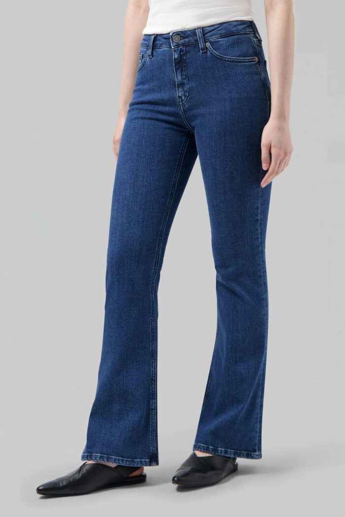 High flared jeans stone indigo