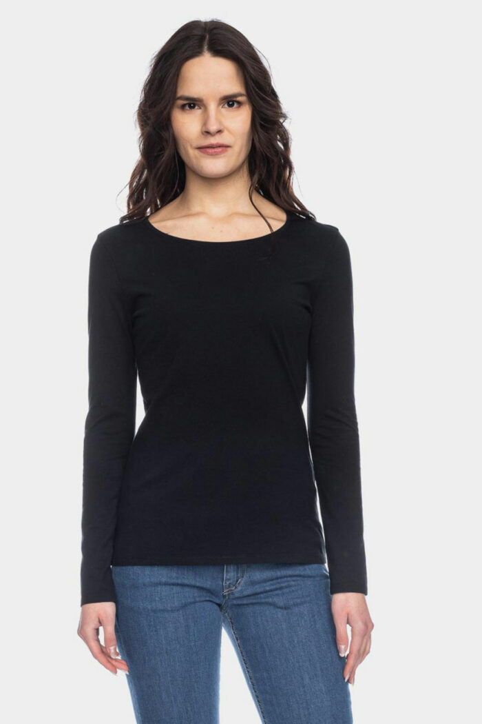 Basic longsleeve ronde hals 100% biokatoen zwart