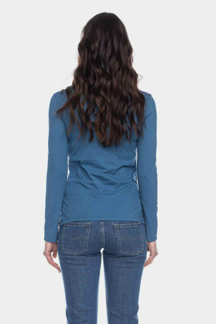 Basic longsleeve ronde hals 100% biokatoen blauw - Afbeelding 3