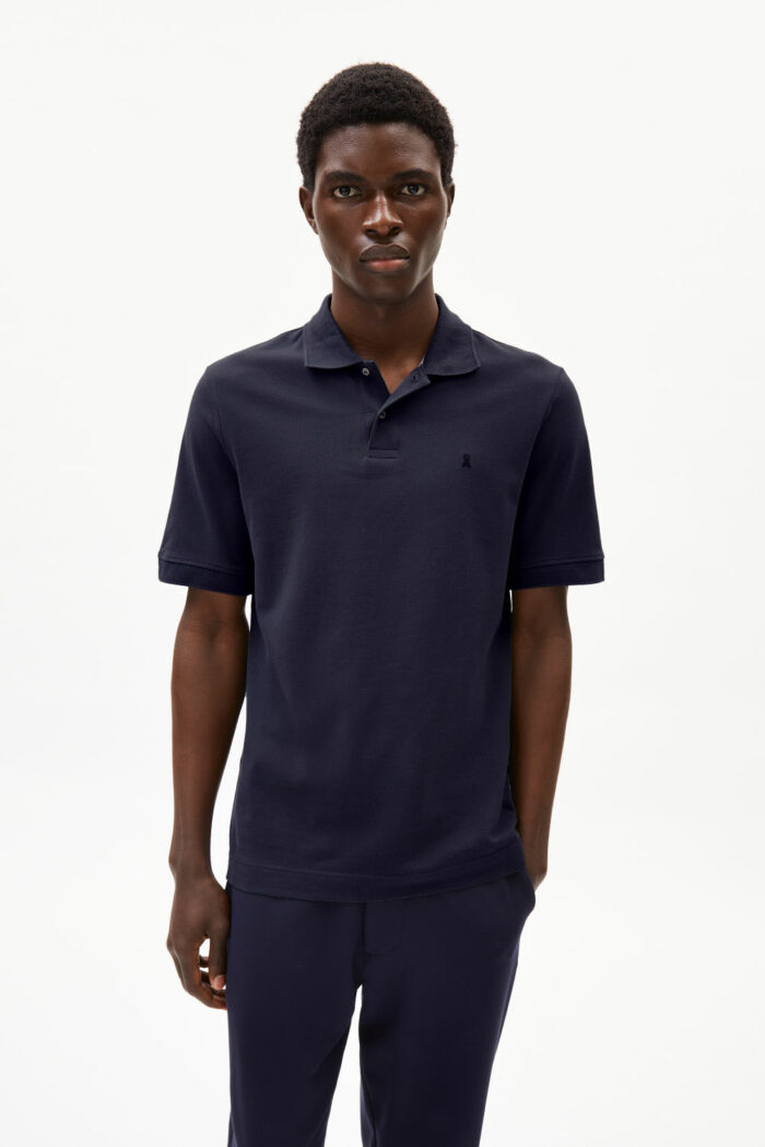 Poloshirt pique donkerblauw - Afbeelding 2