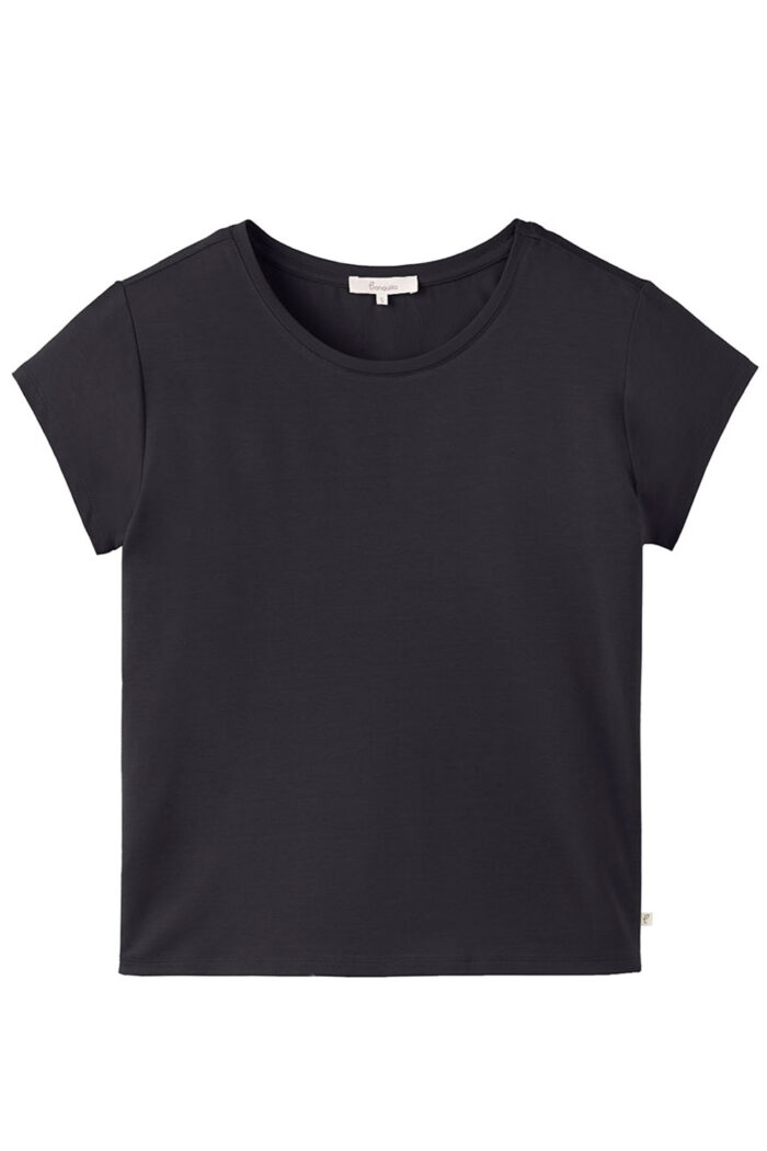 Basic ronde hals t-shirt tencel zwart - Afbeelding 3